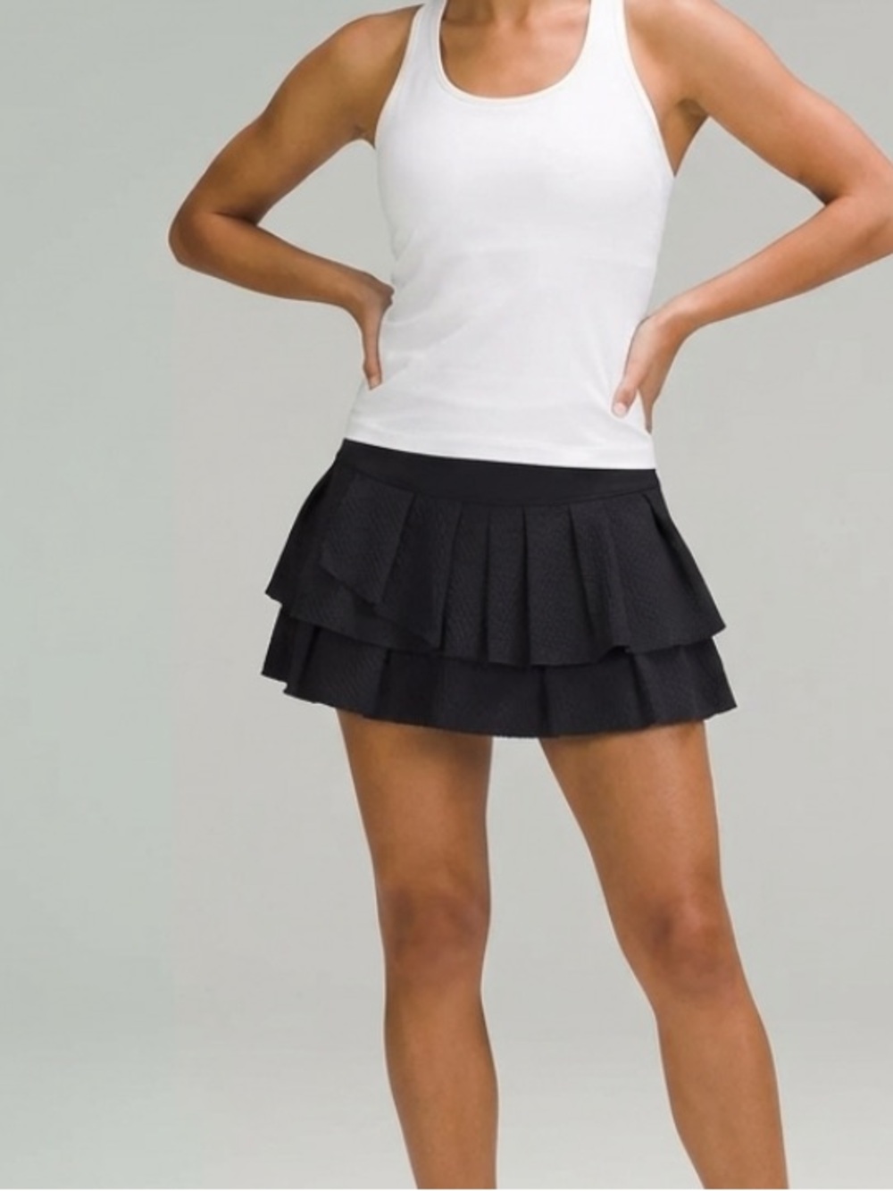 Lucky in Love Black Tiered Pleated Tennis Skort - Size Small